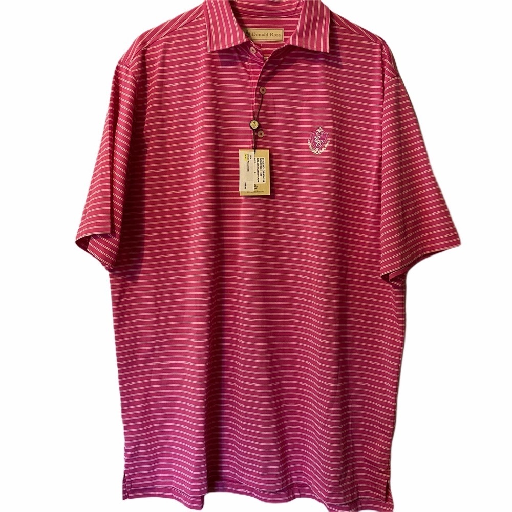 Donald Ross Wildberry/Cream‎ Polo NWT Large